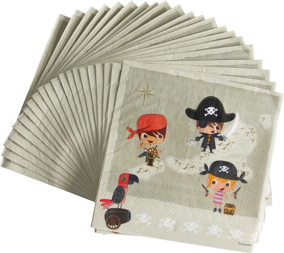 DYNASTRIB - 20 papieren servetten met piraat - Decoratie > Sfeerdecoratie